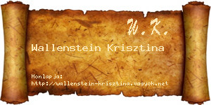 Wallenstein Krisztina névjegykártya